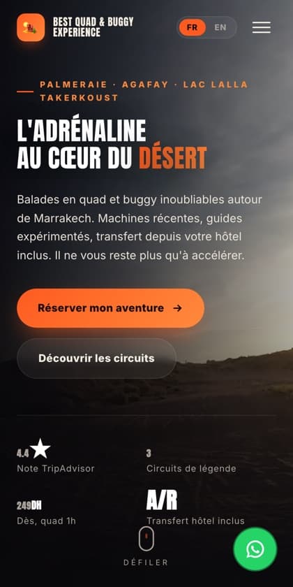 Marrakech Quad & Buggy — vue mobile