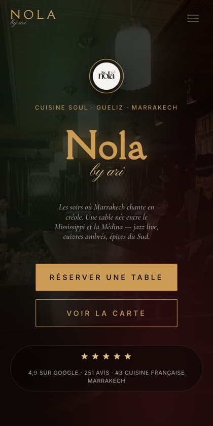 Nola by Ari — vue mobile