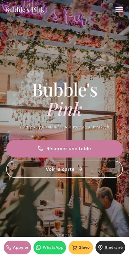Bubble's Pink — vue mobile