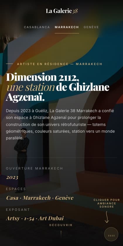 La Galerie 38 — vue mobile
